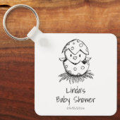Schattige genderneutraal vogelBaby shower Sleutelhanger (Voorkant)