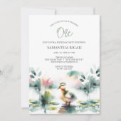 Schattige genderneutraal Waterverf Duck verjaardag Kaart (Voorkant)