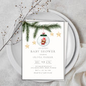 Schattige genderneutraal winter Baby shower Kaart