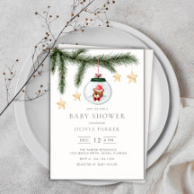 Schattige genderneutraal winter Baby shower