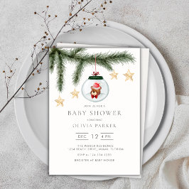 Schattige genderneutraal winter Baby shower Kaart