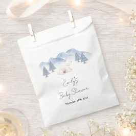 Schattige genderneutraal winterpoolBeer Baby showe Bedankzakje