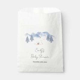 Schattige genderneutraal winterpoolBeer Baby showe Bedankzakje