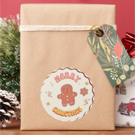 Schattige Gengiste Koek – Festive Kerst Ontwerp Ronde Sticker