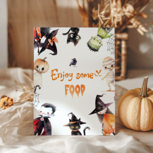 Schattige Geniet van wat eten Halloween feest Poster