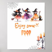 Schattige Geniet van wat eten Heksen Kostuumfeest Poster (Voorkant)