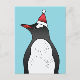 Schattige Gentoo-pinguïn met een kerstmuts op een  Briefkaart