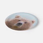 Schattige geometrisch bruin beer blauw papieren bordje (Gekanteld)