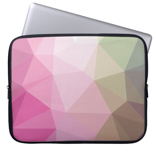 Schattige geometrisch roze verloop laptop sleeve (Voorkant)