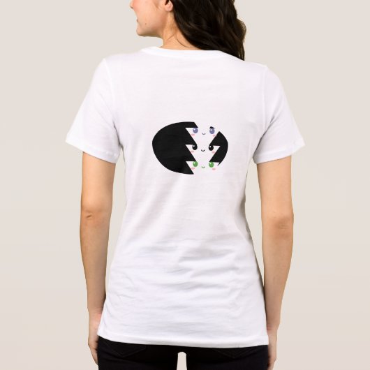 Schattige geometrisch T-shirt met kleurrijke gezic (Achterkant)