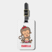 Schattige Gepersonaliseerd Aap Bagagelabel (K) (Voorkant verticaal)