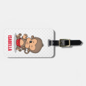 Schattige Gepersonaliseerd Aap Bagagelabel (W) (Voorkant horizontaal)