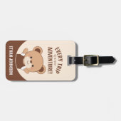 Schattige gepersonaliseerd Beer Adventure Bagagela Bagagelabel (Voorkant horizontaal)