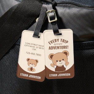 Schattige gepersonaliseerd Beer Adventure Bagagela Bagagelabel