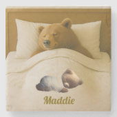 Schattige gepersonaliseerd Beren stenen Onderzette Stenen Onderzetter (Voorkant)