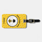 Schattige gepersonaliseerd bijen Bagagelabel (Voorkant horizontaal)