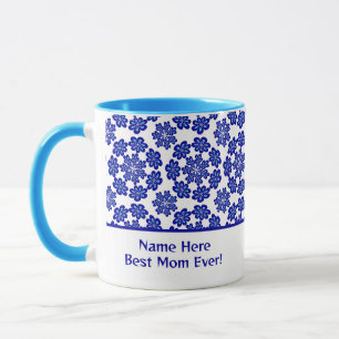 Schattige Gepersonaliseerd Blauw Kwaad Oog Geometr Mok