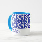 Schattige Gepersonaliseerd Blauw Kwaad Oog Geometr Mok (Voorkant links)