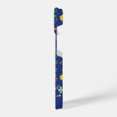 Schattige gepersonaliseerd blauw Wildflower bloemm iPhone Hoesje (Linkerkant)