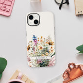 Schattige gepersonaliseerd bloemmonogram wilde blo Case-Mate iPhone case