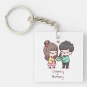 Schattige gepersonaliseerd Chibi-stijl Dumpling-pa Sleutelhanger (Voorkant)