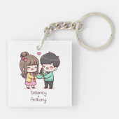 Schattige gepersonaliseerd Chibi-stijl Dumpling-pa Sleutelhanger (Achterkant)