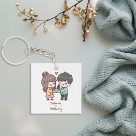 Schattige gepersonaliseerd Chibi-stijl Dumpling-pa Sleutelhanger
