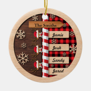 Schattige gepersonaliseerd familie kerst ornament