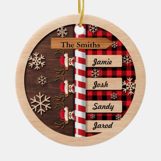 Schattige gepersonaliseerd familie kerst ornament (Voorkant)