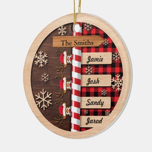Schattige gepersonaliseerd familie kerst ornament (Links)