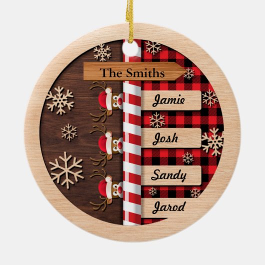 Schattige gepersonaliseerd familie kerst ornament (Achterkant)