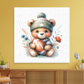 Schattige gepersonaliseerd Football Canvas Afdruk (Insitu (Woonkamer))