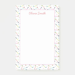 Schattige gepersonaliseerd golfpatroon vrouwen post-it® notes