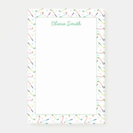 Schattige gepersonaliseerd golfpatroon vrouwen post-it® notes