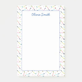 Schattige gepersonaliseerd golfpatroon vrouwen post-it® notes