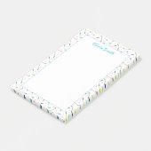 Schattige gepersonaliseerd golfpatroon vrouwen post-it® notes (Schuin)