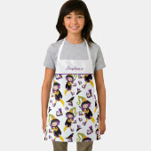 Schattige gepersonaliseerd Halloween Heksenpatroon Schort (Insitu)