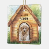 Schattige Gepersonaliseerd Hondenmonument Keramisch Ornament (Links)