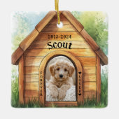 Schattige Gepersonaliseerd Hondenmonument Keramisch Ornament (Voorkant)