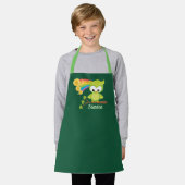 Schattige gepersonaliseerd Iers Meisje Uil Green Schort (Gedragen)