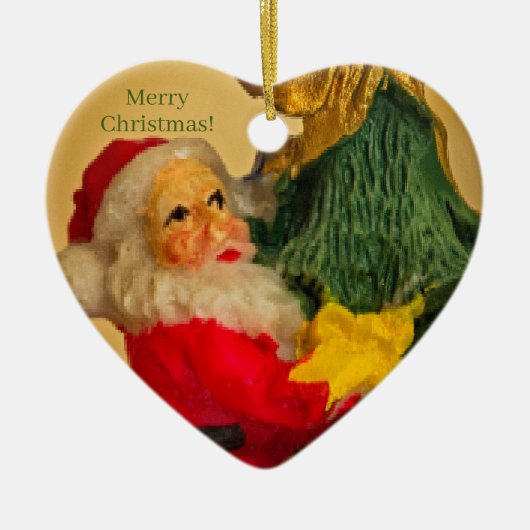 Schattige gepersonaliseerd  kerstversiering keramisch ornament (Voorkant)