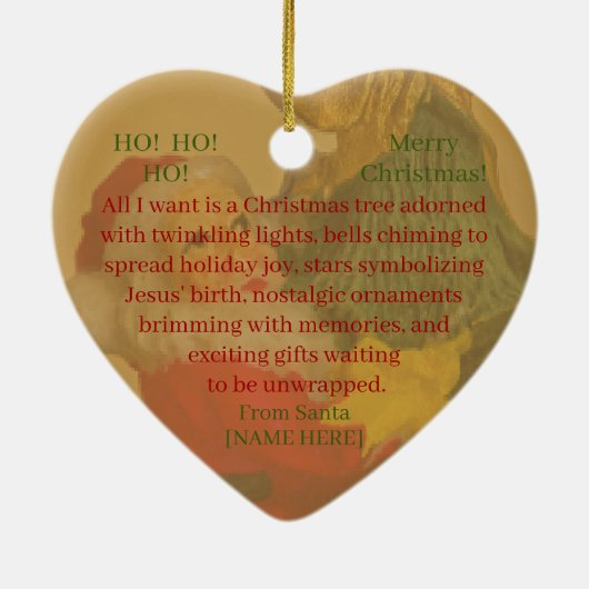 Schattige gepersonaliseerd  kerstversiering keramisch ornament (Achterkant)