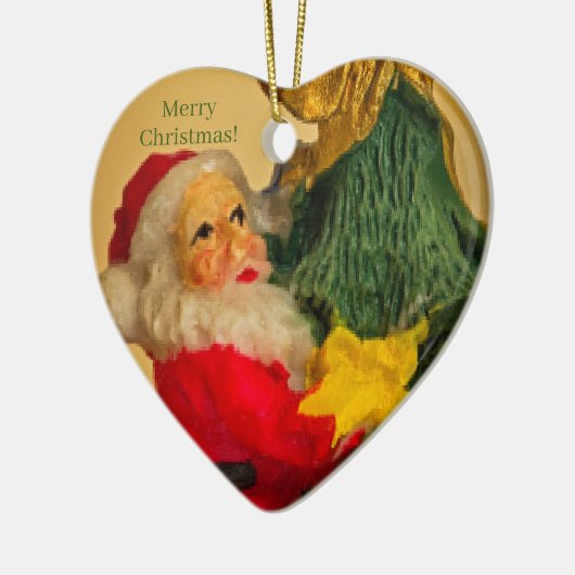 Schattige gepersonaliseerd  kerstversiering keramisch ornament (Links)