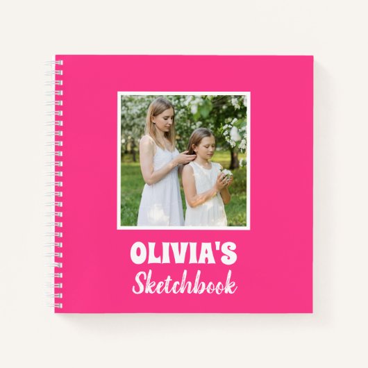 Schattige gepersonaliseerd Kinder fotoschetsboek Notitieboek (Voorkant)