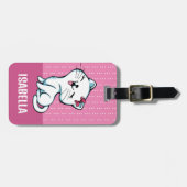 Schattige gepersonaliseerd Kitty Cat Bagagelabel (Voorkant horizontaal)