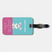 Schattige gepersonaliseerd konijntje Bagagelabel (Achterkant horizontaal)