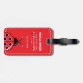 Schattige gepersonaliseerd lieveheersbeestje Bagag Bagagelabel (Achterkant horizontaal)