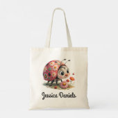 Schattige gepersonaliseerd lieveheersbeestje tas (Achterkant)