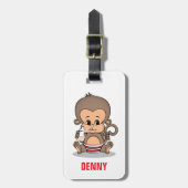 Schattige Gepersonaliseerd Monkey Bagagelabel (Dri (Voorkant verticaal)