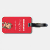 Schattige Gepersonaliseerd Monkey Meisje Bagagelab Bagagelabel (Achterkant horizontaal)